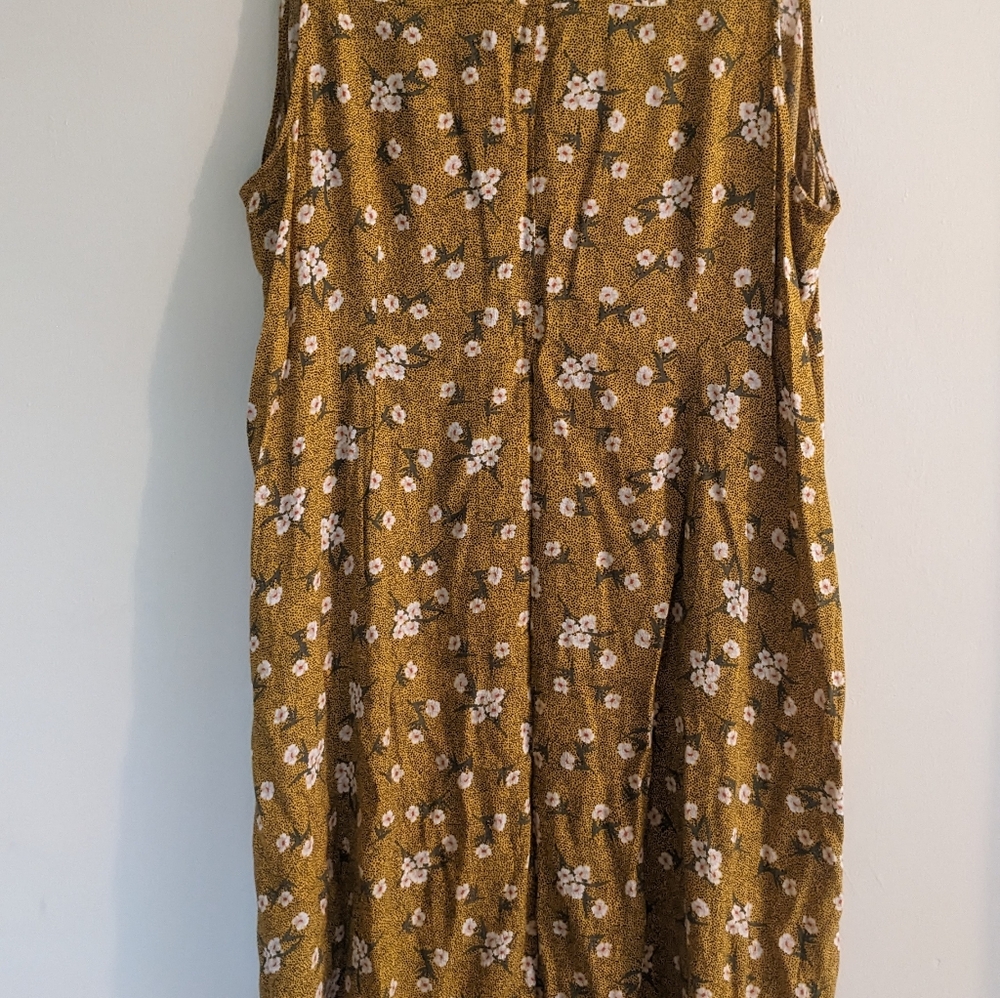 Yellow floral sleeveless dress